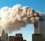 Smoke plumes from the twin towers of New York