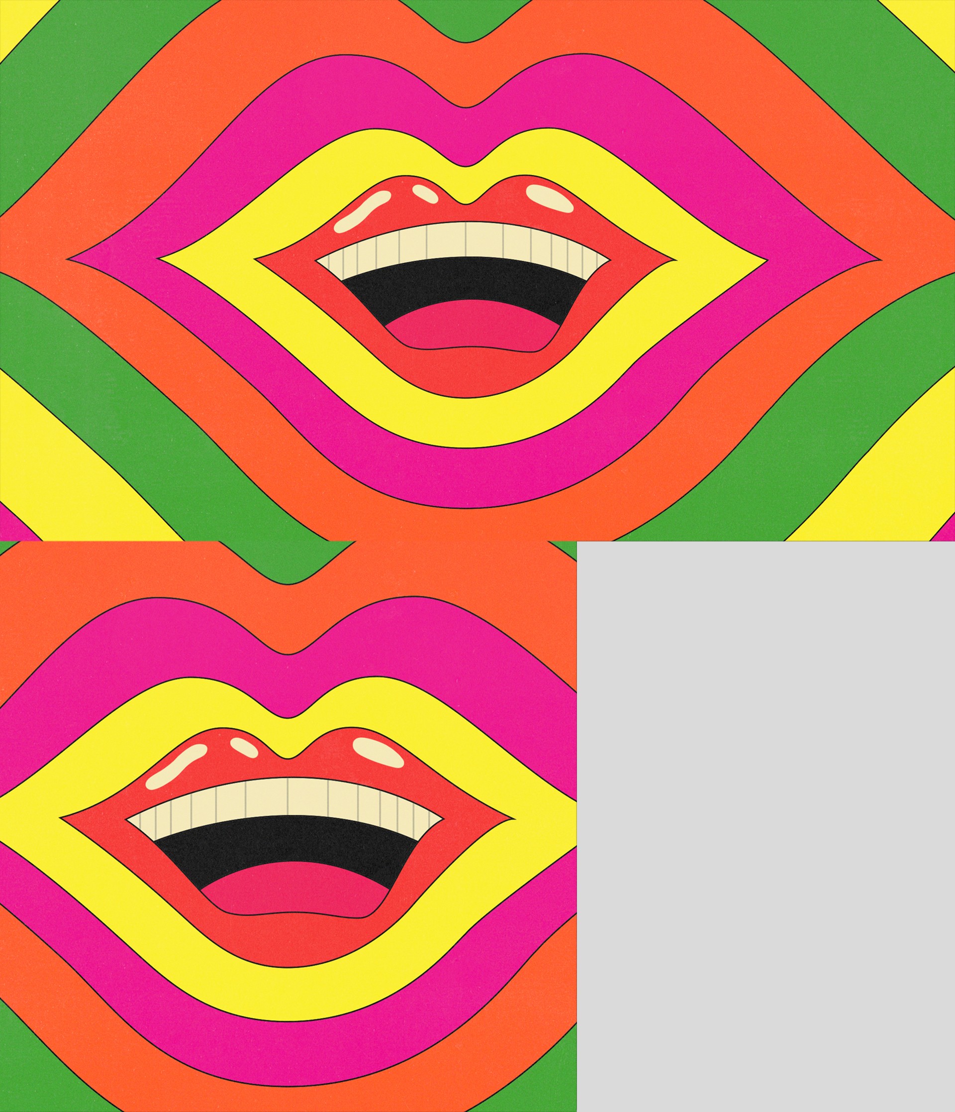 Smiling mouth graphic symbolizing open conversation about explaining the meaning of WAP song lyrics to children.