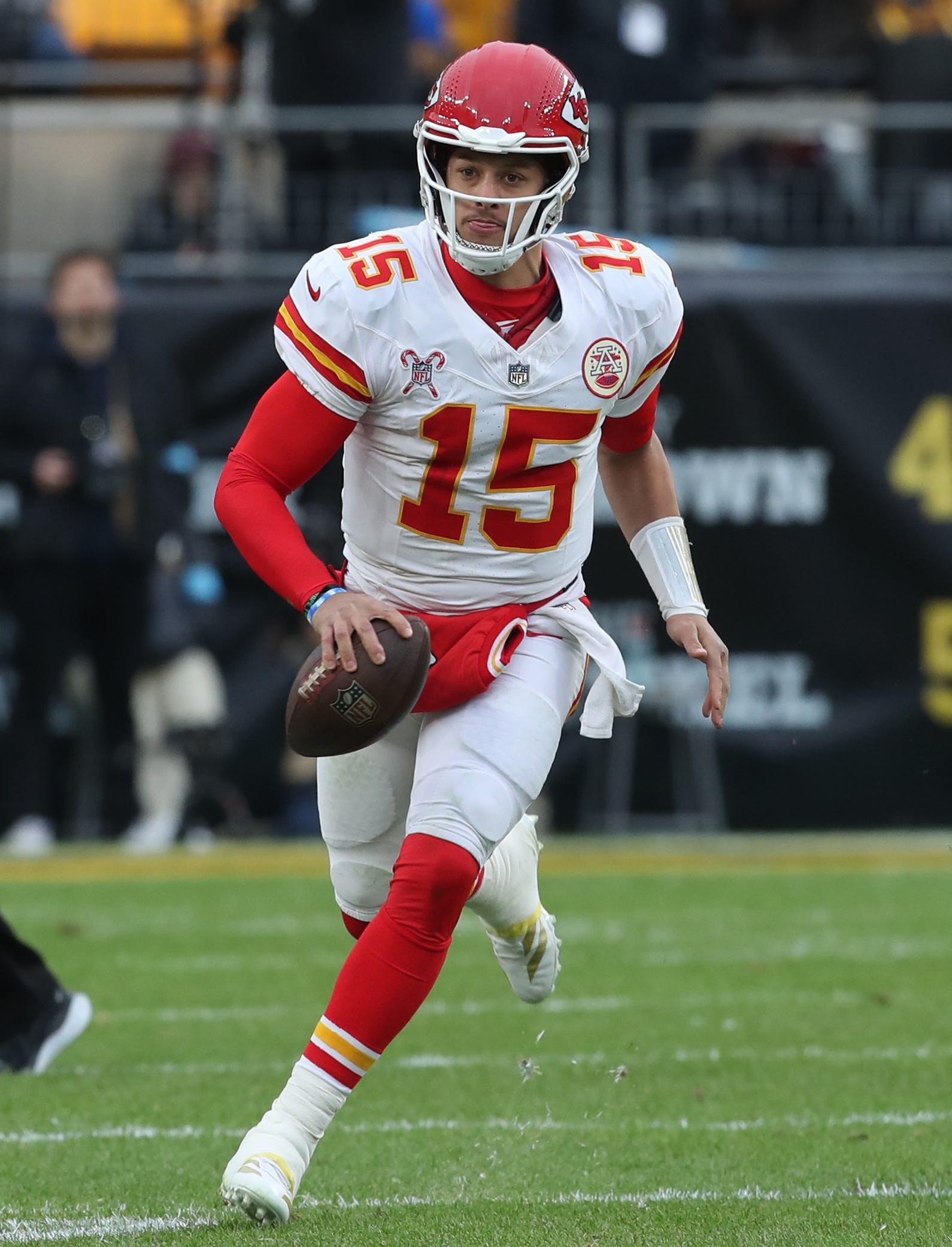 Patrick Mahomes in action during an NFL game.