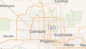 Phoenix Arizona city map for time zone reference