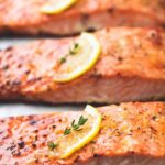 Best Easy Healthy Baked Salmon recipe | lecremedelacrumb.com