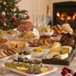 Boxing Day Buffet Lunch Christmas Tree and Log Fire