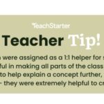 Light brown/green bubble with teacher tip: The paras that I worked with were assigned as a 1:1 helper for students with special needs. Paras were extremely helpful in making all parts of the class accessible for the student. Whether it be an extra voice to help explain a concept further, or provide accommodations to help the student succeed - they were extremely helpful to create an inclusive classroom!