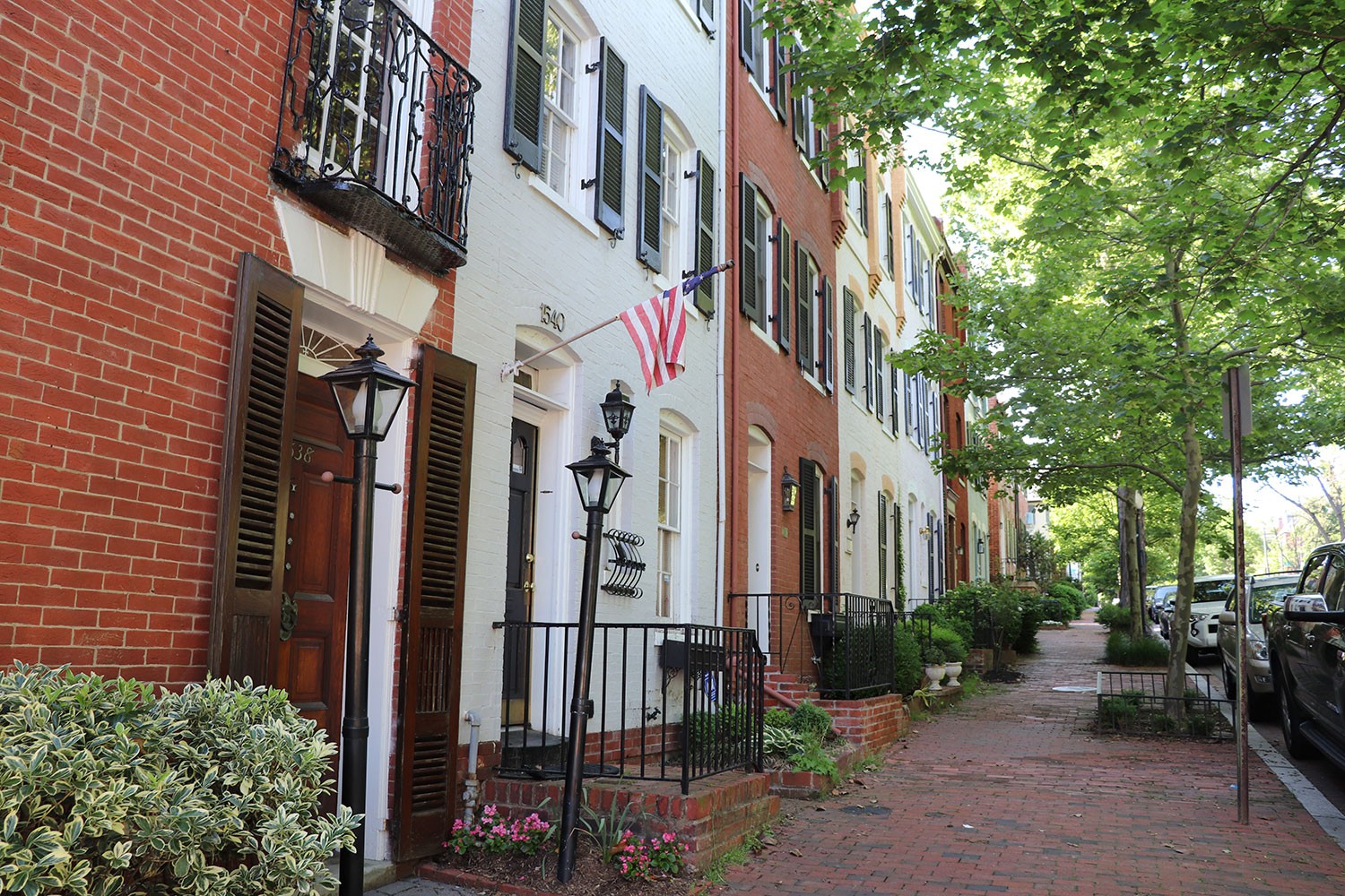 Southwest Waterfront in Washington DC with modern buildings and boats