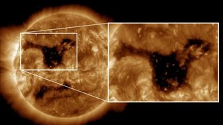 coronal hole on the surface of the sun on Jan. 28.