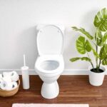 Clean white toilet in a bathroom setting, symbolizing a place for health observation related to stool color changes.