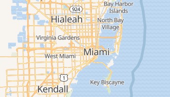 Map of Miami, Florida, highlighting its location within the state.