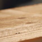 Close-up of Laminated Veneer Lumber (LVL) showing layered wood veneers