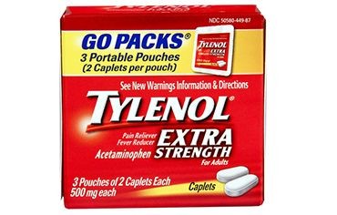 Tylenol packaging, a popular paracetamol brand, illustrating public awareness challenges regarding acetaminophen content in pain relievers.