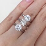 Moissanite vs diamond side by side