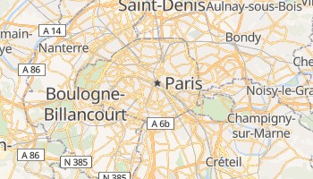 Paris city map showing the location of Paris, France, useful for checking the current time in Paris right now.