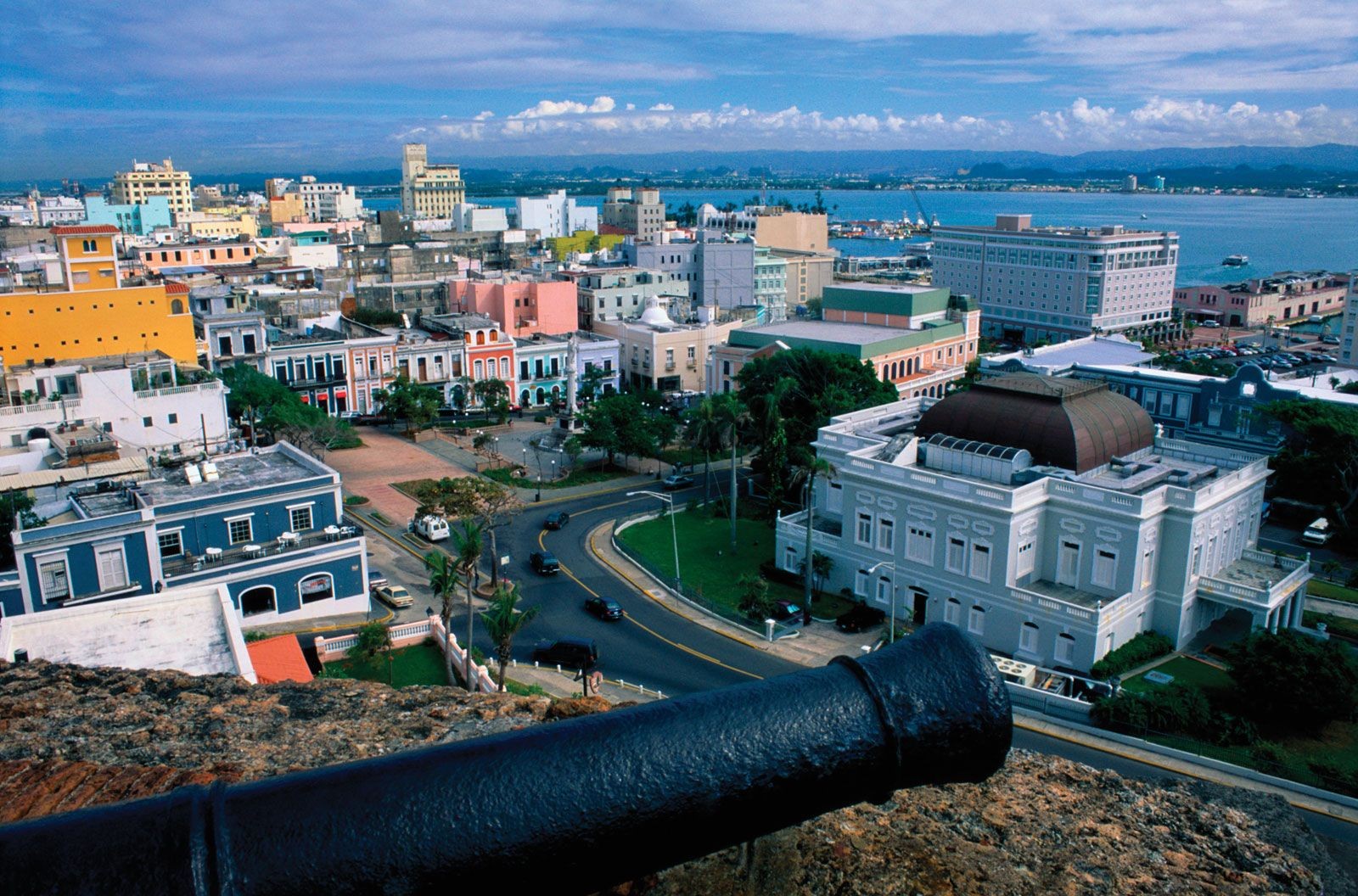 Panoramic view of San Juan, Puerto Rico, showcasing the capital city's coastal beauty