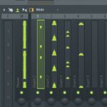 Close up of FL Studio mixer showing waveform