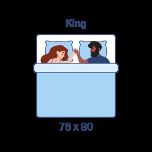 A couple comfortably sleeping in a king size bed, highlighting spaciousness.