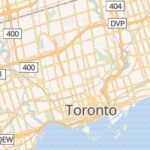 Online map of Toronto highlighting city location and surrounding areas