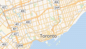 Online map of Toronto highlighting city location and surrounding areas