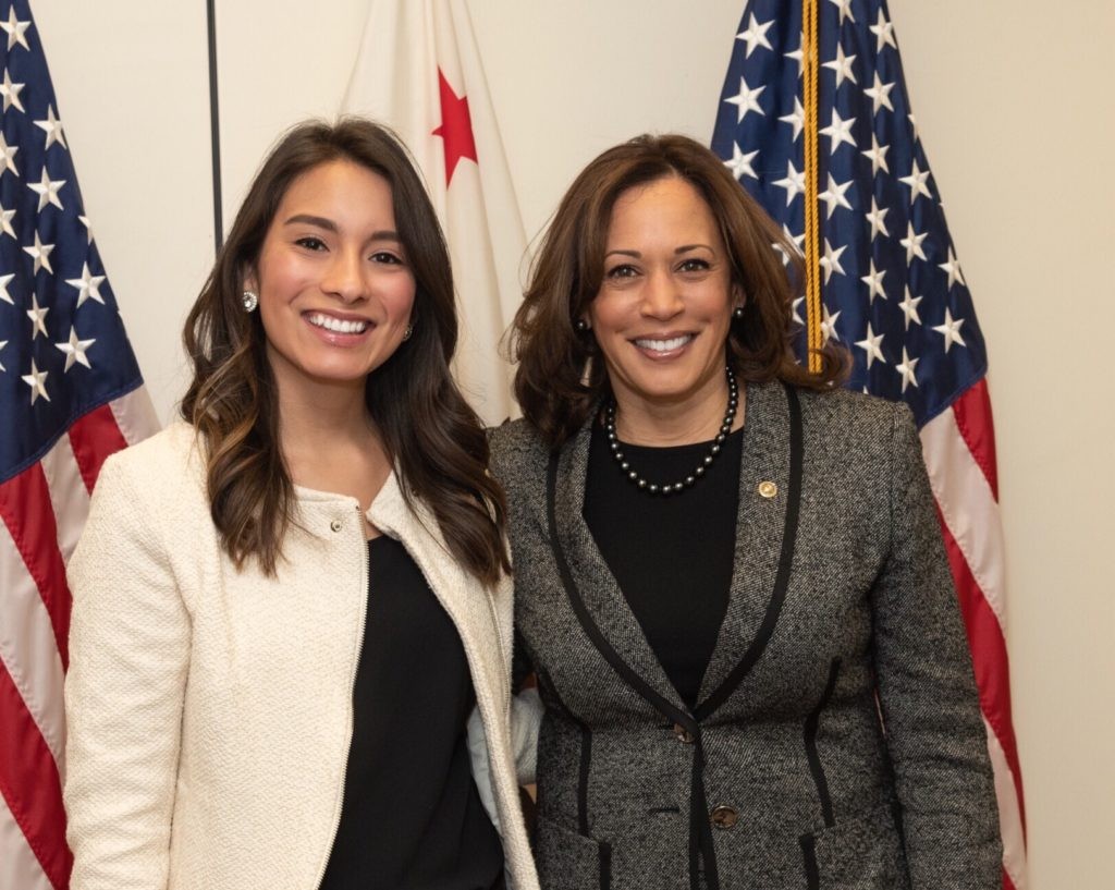 Lilian Sanchez and Vice President-elect Kamala Harris