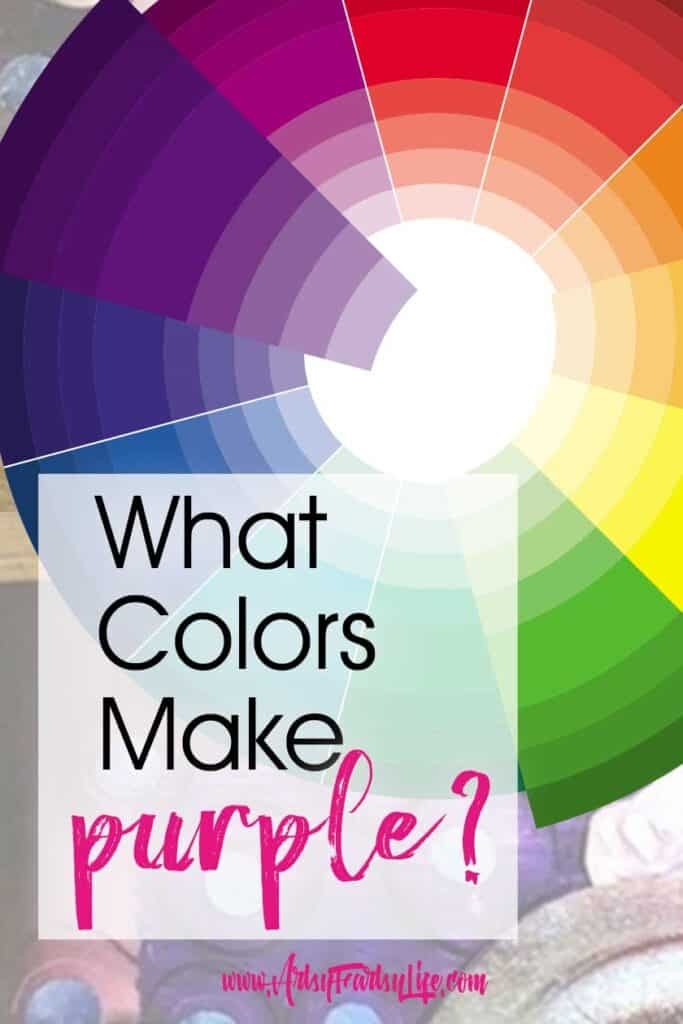 Mixing red and blue paints to create purple, demonstrating the basic color combination.