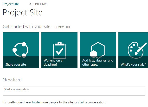 Screenshot of a SharePoint 2013 site showcasing the classic interface.