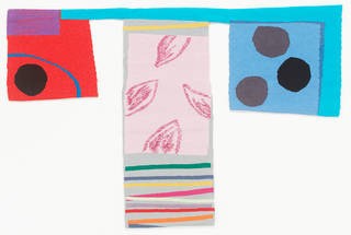 Contemporary tapestry with a kimono-shaped design, illustrating how modern artists are pushing the boundaries of traditional tapestry weaving