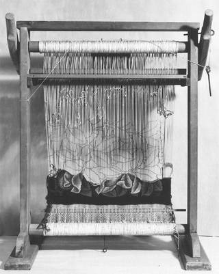Miniature tapestry loom, illustrating the basic structure and function of a loom used for tapestry weaving