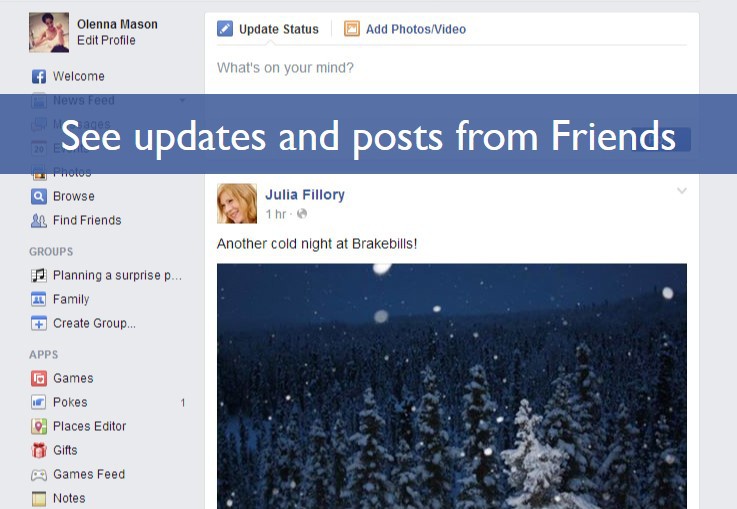 Facebook Facebook's user interface on a smartphone