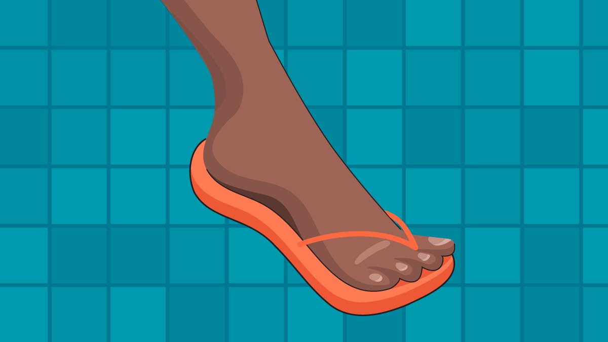 Image of foot wearing a flip-flop