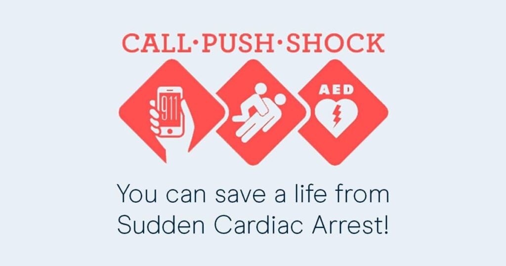 Call Push Shock steps for responding to cardiac arrest