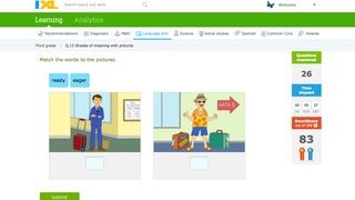 IXL platform interface