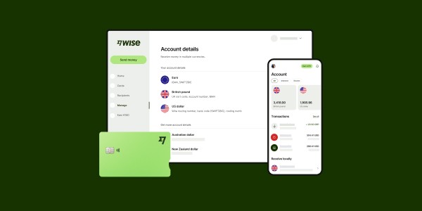 The Wise app showcasing Google Pay integration for international money transfers