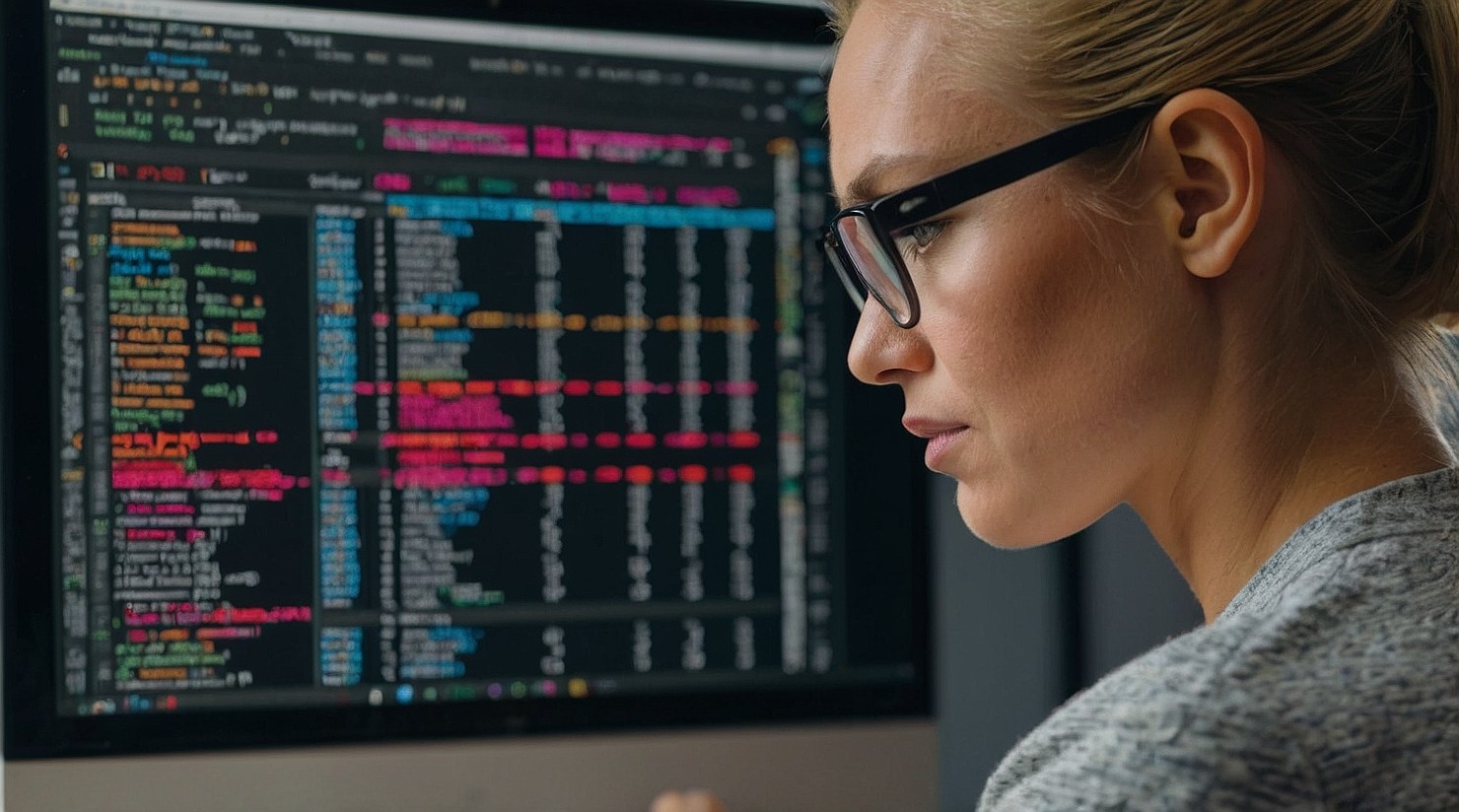 A person learning basic coding, exploring the world of programming