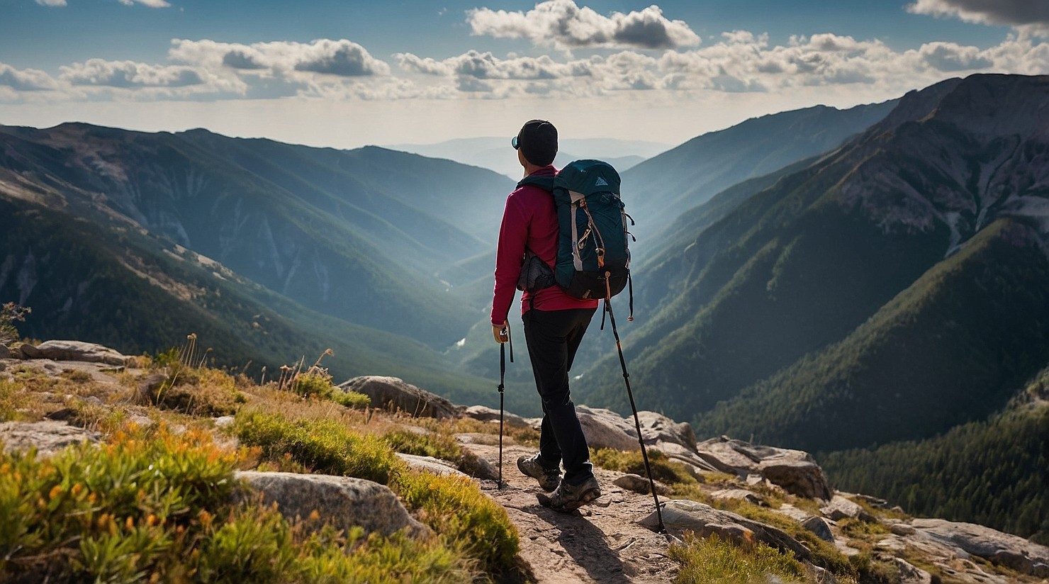 A person on a hike, enjoying the outdoors and staying active