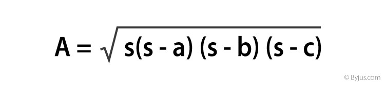 Area of triangles for three sides-Heron
