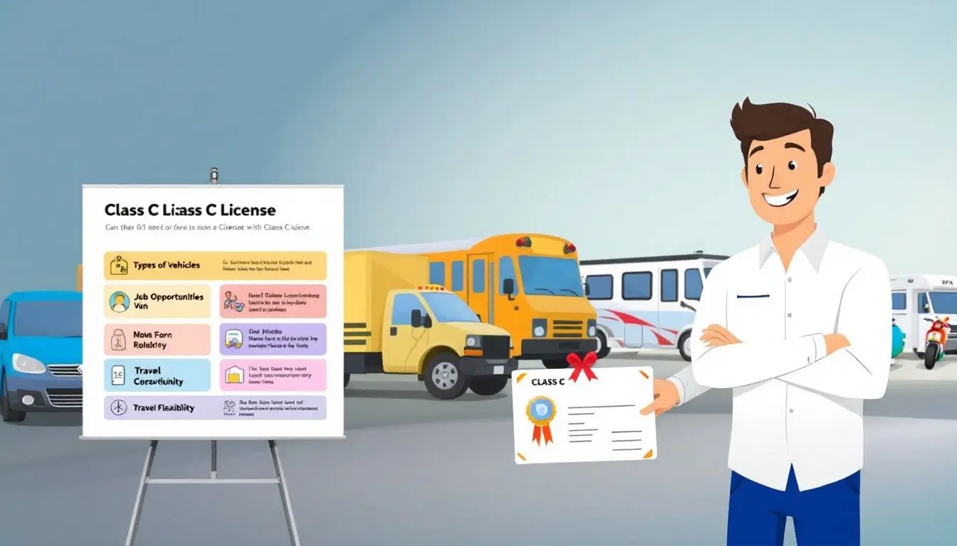 Vehicles included in the benefits of a non cdl class c license, including cargo vans and RVs.