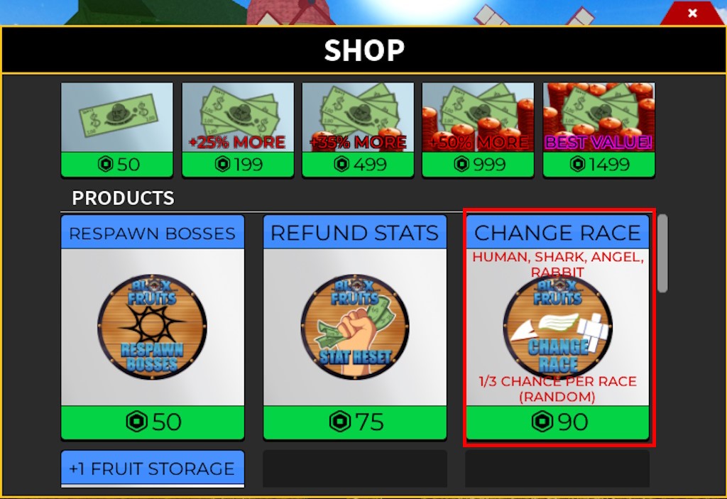 Blox Fruits Shark Race
