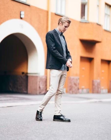People in Chinos Sitting
