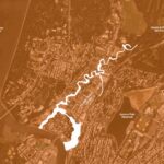 Map showing the historic location of Tibbetts Brook between Van Cortlandt Park and the Harlem River