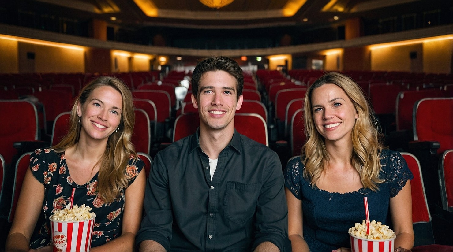 Friends at the movies, enjoying a social outing together