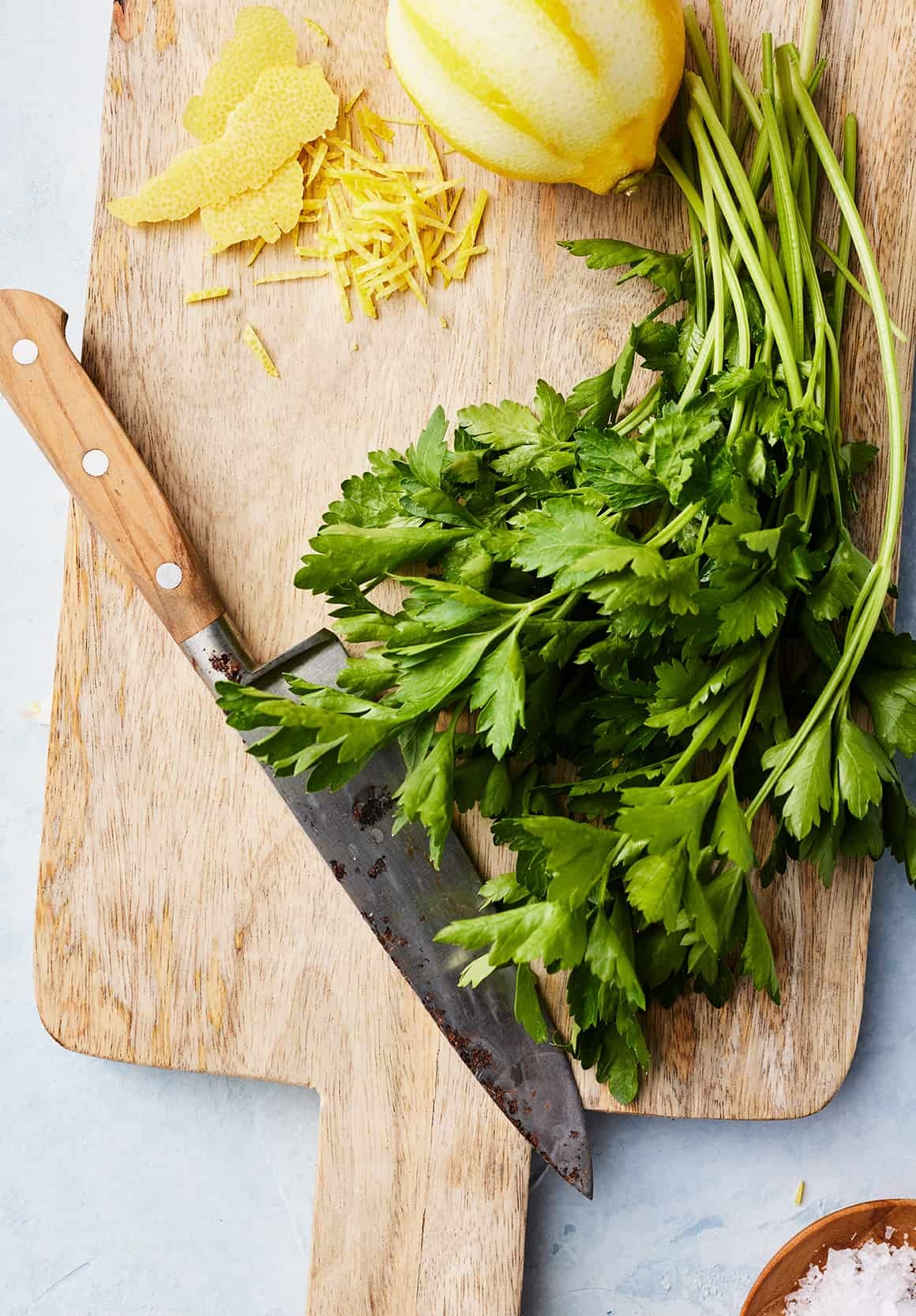 Bunch of Italian parsley, chef