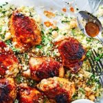 Harissa sticky chicken with couscous