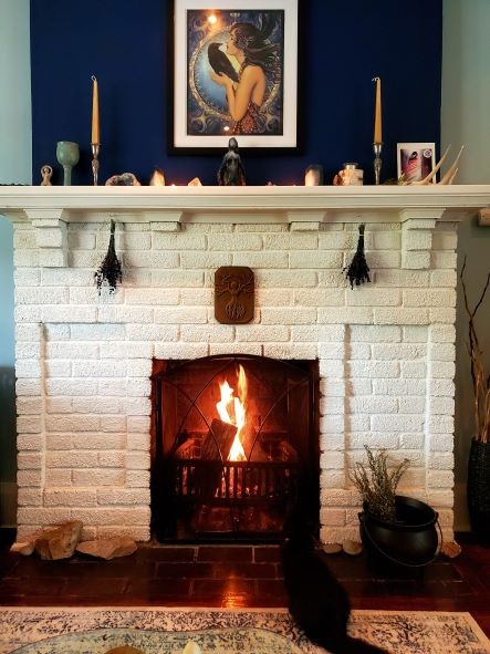 Cozy Hearth Scene with Warm Lighting