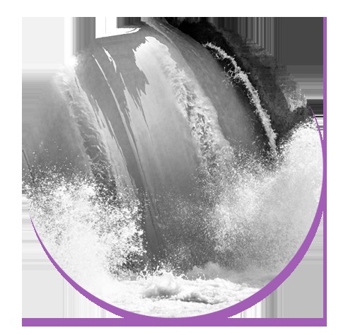 Hydropower dam harnessing the energy of moving water