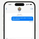 iMessage blue bubbles on an iPhone, indicating a message sent via Apple's messaging service