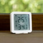 Hygrometer displaying humidity levels in a home environment