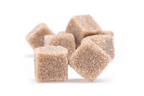 Licorice cubes in neat rows