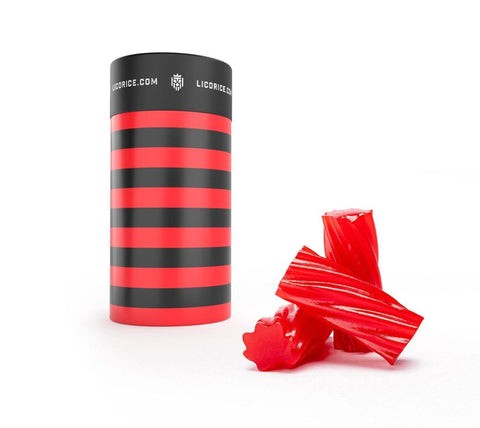 Australian Red Licorice twisted into shapes