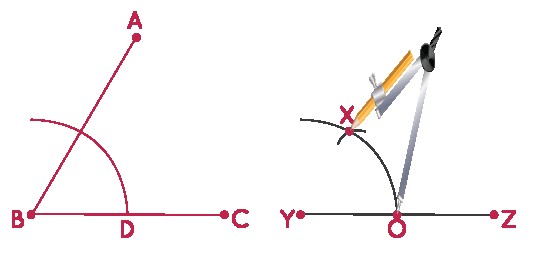 construction of congruent angle to a given angle step 5