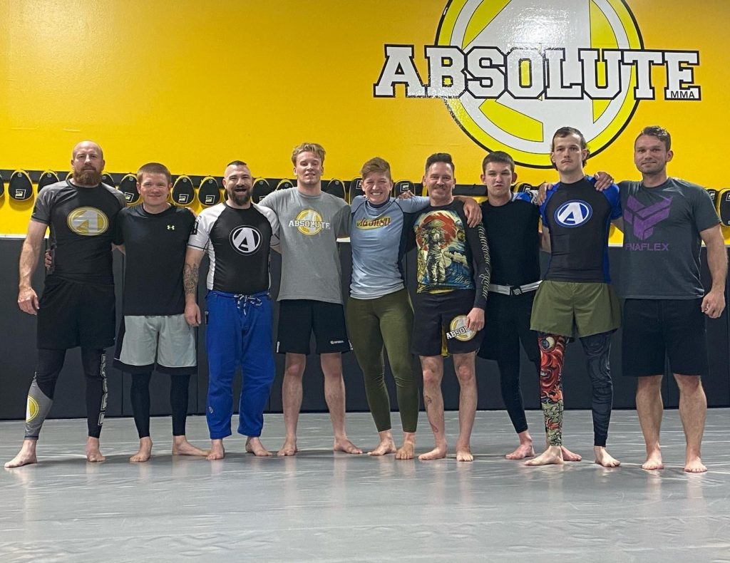 Students in a no-gi grappling class at Absolute MMA