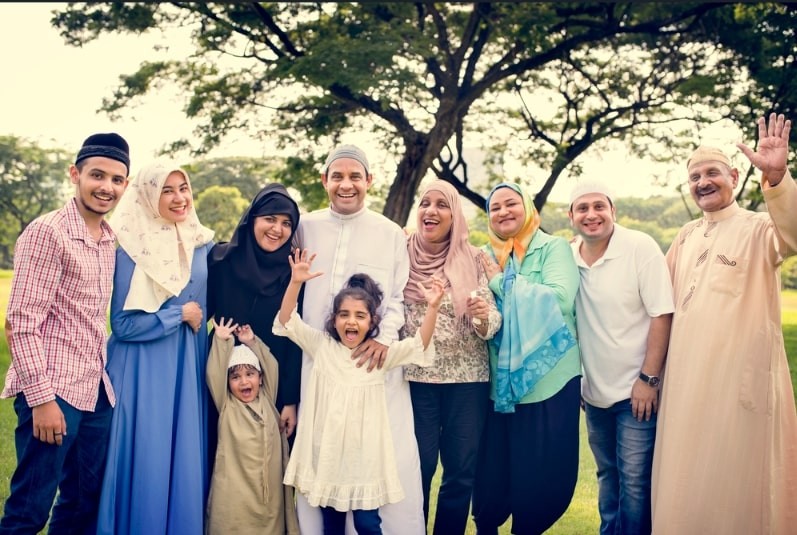 Photo of an extended family portrait