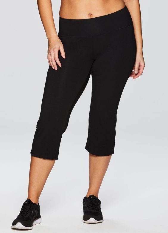 plus prime flared cotton spandex capri